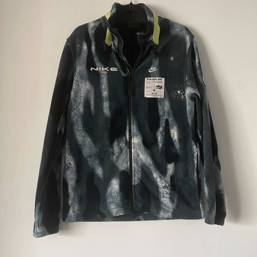 Mens Nike Sportswear Full Zip Polar Fleece Jacket Gray/Black DD8944